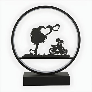 Stylish Romantic Silhouette Circle Beside Table Lamp Zawala Image - 15