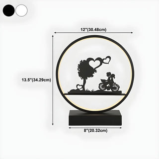 Stylish Romantic Silhouette Circle Beside Table Lamp Zawala #size