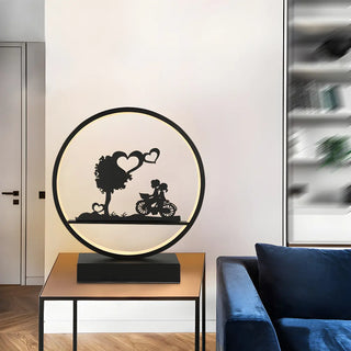 Stylish Romantic Silhouette Circle Beside Table Lamp Zawala Image - 2