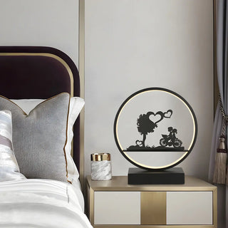Stylish Romantic Silhouette Circle Beside Table Lamp Zawala Image - 3