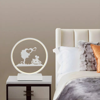 Stylish Romantic Silhouette Circle Beside Table Lamp Zawala Image - 4