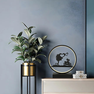 Stylish Romantic Silhouette Circle Beside Table Lamp Zawala Image - 5