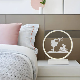 Stylish Romantic Silhouette Circle Beside Table Lamp Zawala Image - 7