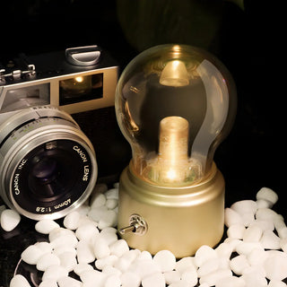 Bedroom Mini Bulb Glass Table Lamp with Rotary Switch Zawala Image - 10
