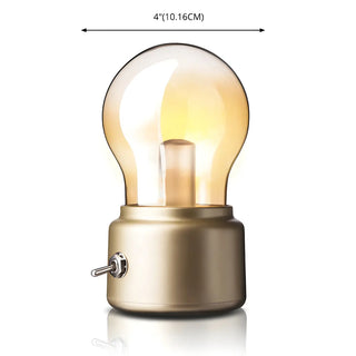 Bedroom Mini Bulb Glass Table Lamp with Rotary Switch Zawala #size