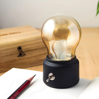 Bedroom Mini Bulb Glass Table Lamp with Rotary Switch Zawala Image - 2