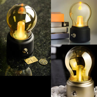 Bedroom Mini Bulb Glass Table Lamp with Rotary Switch Zawala Image - 8