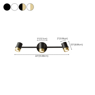 ZOWALA - 3-Lights Spotlight Cylinder Vanity Light Fixture #size