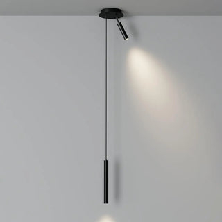ZOWALA - Modern Black Cylinder Bedroom Dual Heads LED Pendant Light Image - 10