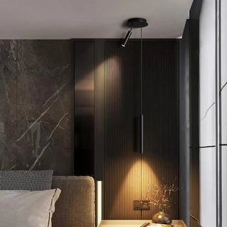 ZOWALA - Modern Black Cylinder Bedroom Dual Heads LED Pendant Light Image - 5