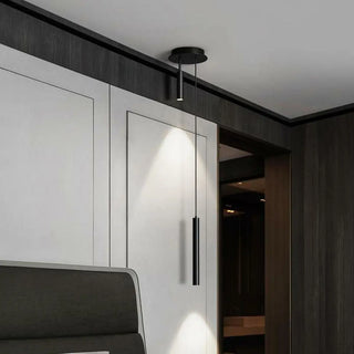 ZOWALA - Modern Black Cylinder Bedroom Dual Heads LED Pendant Light Image - 7
