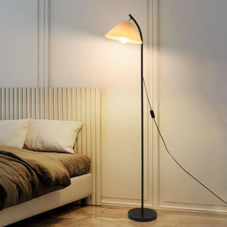 Rotatable Trendy White Cone and Curved Floor Lamp Image - 16