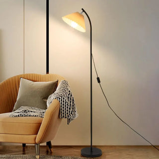 Rotatable Trendy White Cone and Curved Floor Lamp Image - 17