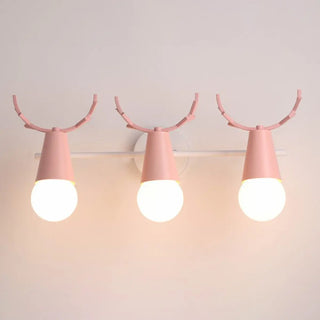 ZOWALA - Creative 3-Light Yellow Deer Antler Vanity Wall Light Image - 11