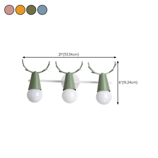 ZOWALA - Creative 3-Light Yellow Deer Antler Vanity Wall Light #size