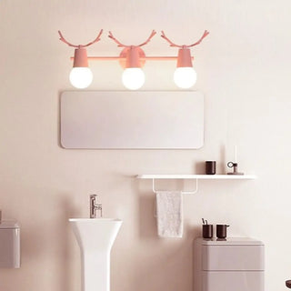 ZOWALA - Creative 3-Light Yellow Deer Antler Vanity Wall Light Image - 4