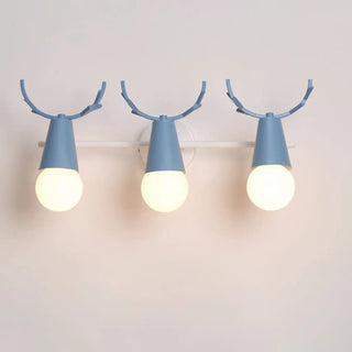 ZOWALA - Creative 3-Light Yellow Deer Antler Vanity Wall Light Image - 6