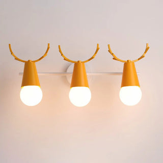 ZOWALA - Creative 3-Light Yellow Deer Antler Vanity Wall Light Image - 7