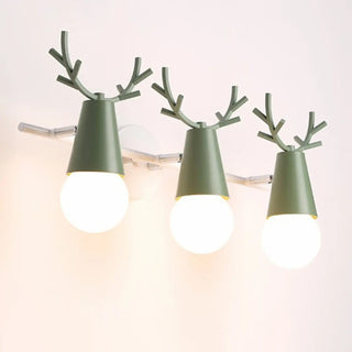 ZOWALA - Creative 3-Light Yellow Deer Antler Vanity Wall Light Image - 9