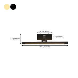 Rotating Black Cylinder Modern Metal LED Vanity Light Zawala #size