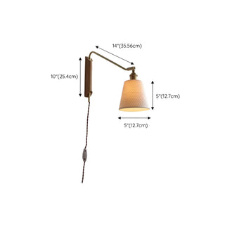 Adjustable Walnut Wood Ribbed Ceramics Wall Sconce Zawala Image - 14