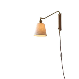Adjustable Walnut Wood Ribbed Ceramics Wall Sconce Zawala Image - 9