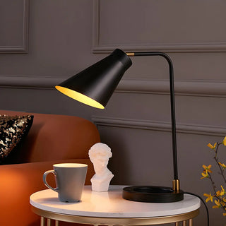Simple Black Conical  Adjustable Shade Metal Table Lamp Zawala Image - 1