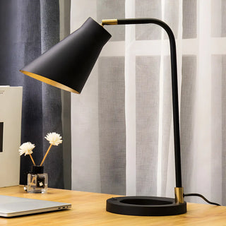 Simple Black Conical  Adjustable Shade Metal Table Lamp Zawala Image - 3