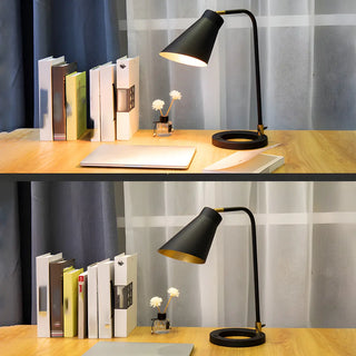 Simple Black Conical  Adjustable Shade Metal Table Lamp Zawala Image - 4
