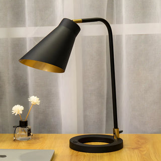 Simple Black Conical  Adjustable Shade Metal Table Lamp Zawala Image - 5
