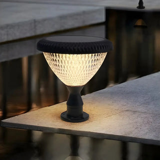 Modern Conical Solar-Powered Outdoor Garden Post Light Zawala Image - 1