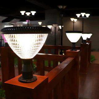 Modern Conical Solar-Powered Outdoor Garden Post Light Zawala Image - 13