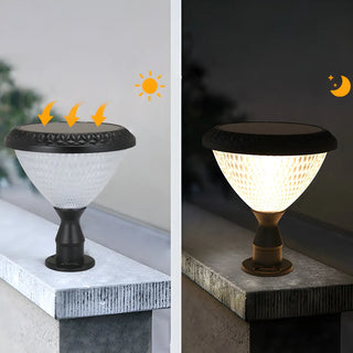 Modern Conical Solar-Powered Outdoor Garden Post Light Zawala Image - 14