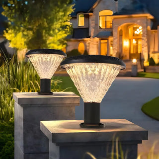 Modern Conical Solar-Powered Outdoor Garden Post Light Zawala Image - 15