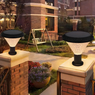Modern Conical Solar-Powered Outdoor Garden Post Light Zawala Image - 16