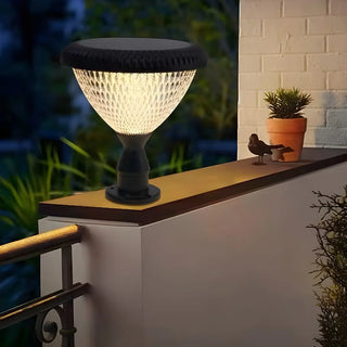 Modern Conical Solar-Powered Outdoor Garden Post Light Zawala Image - 17