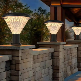 Modern Conical Solar-Powered Outdoor Garden Post Light Zawala Image - 18
