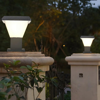 Modern Conical Solar-Powered Outdoor Garden Post Light Zawala Image - 19