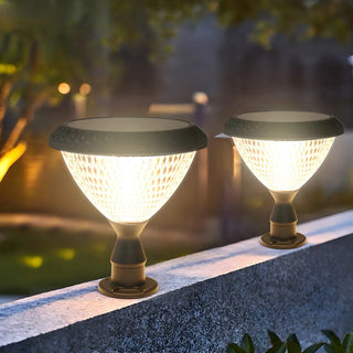 Modern Conical Solar-Powered Outdoor Garden Post Light Zawala Image - 3