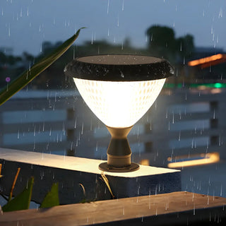 Modern Conical Solar-Powered Outdoor Garden Post Light Zawala Image - 5