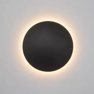Minimalist Round Outdoor Ambience Wall Light Black Zawala Image - 6