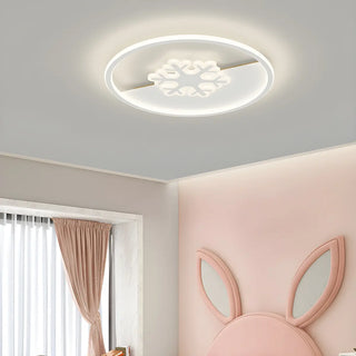 Bedroom White Hot Air Balloon Round Flush Mount Light Zawala Image - 10