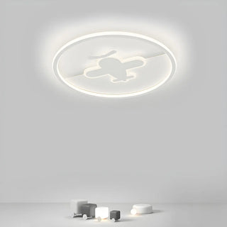 Bedroom White Hot Air Balloon Round Flush Mount Light Zawala Image - 11