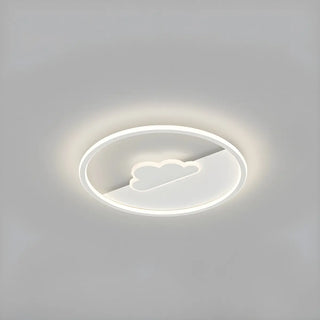 Bedroom White Hot Air Balloon Round Flush Mount Light Zawala Image - 12