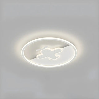 Bedroom White Hot Air Balloon Round Flush Mount Light Zawala Image - 13