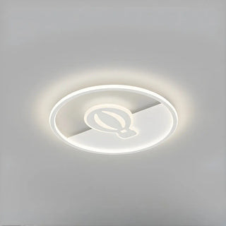 Bedroom White Hot Air Balloon Round Flush Mount Light Zawala Image - 14