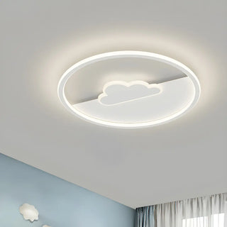 Bedroom White Hot Air Balloon Round Flush Mount Light Zawala Image - 17
