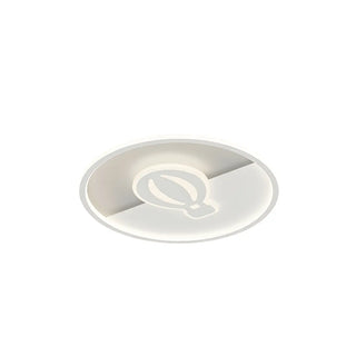 Bedroom White Hot Air Balloon Round Flush Mount Light Zawala Image - 19