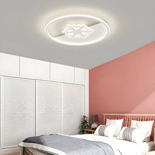 Bedroom White Hot Air Balloon Round Flush Mount Light Zawala Image - 4