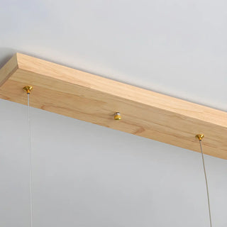 Rectangle Wood LED Adjustable Height Island Chandelier Image - 6